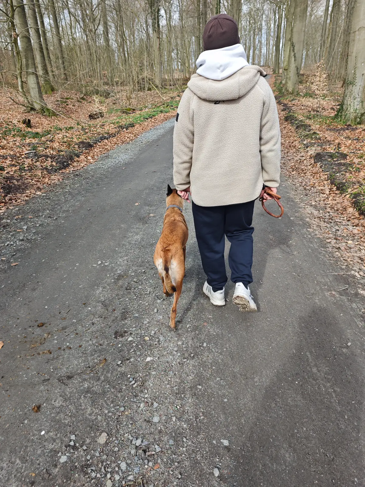 René Pahlke beim Ersttermin mit Hund im Wald